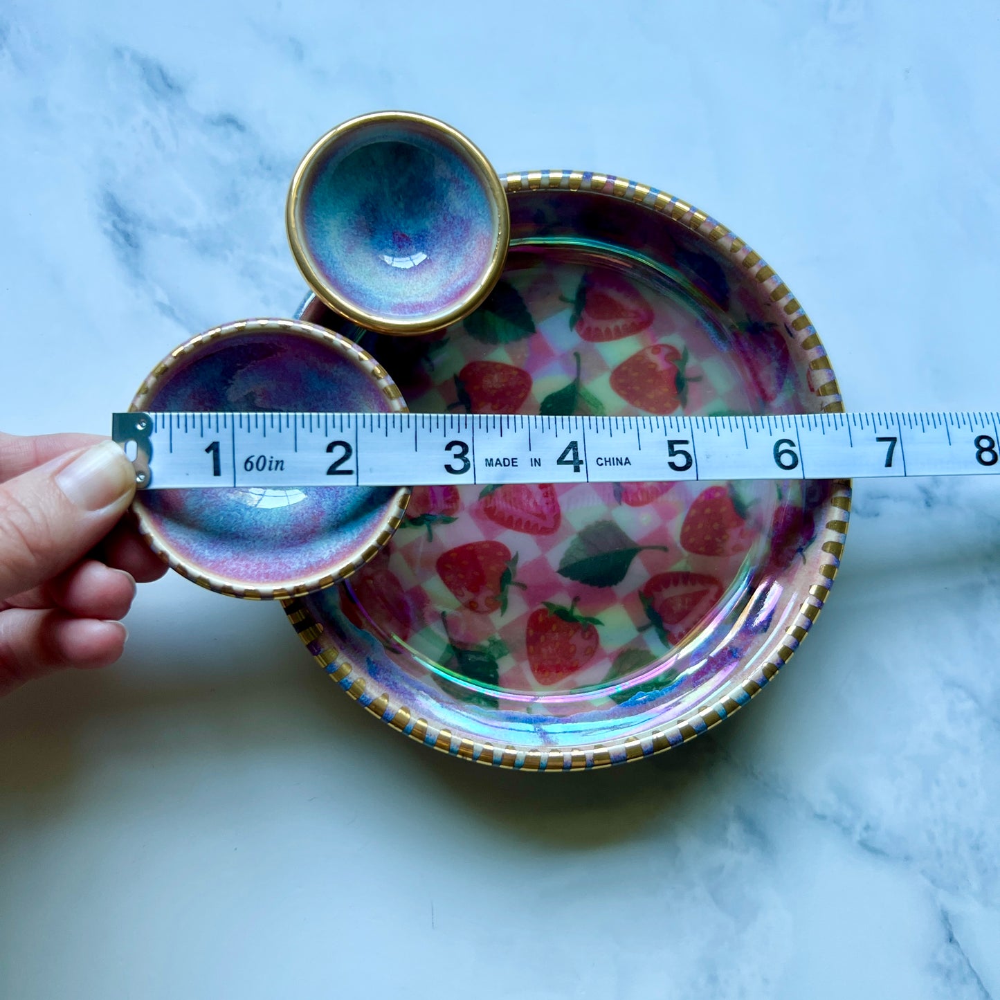 Strawberry Infinity Tray #1, Altar Tray Witchy Jewelry Dish Platter