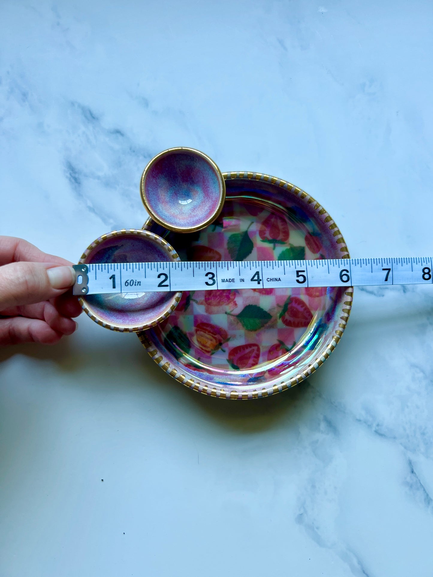 Strawberry Infinity Tray #2, Altar Tray Witchy Jewelry Dish Platter