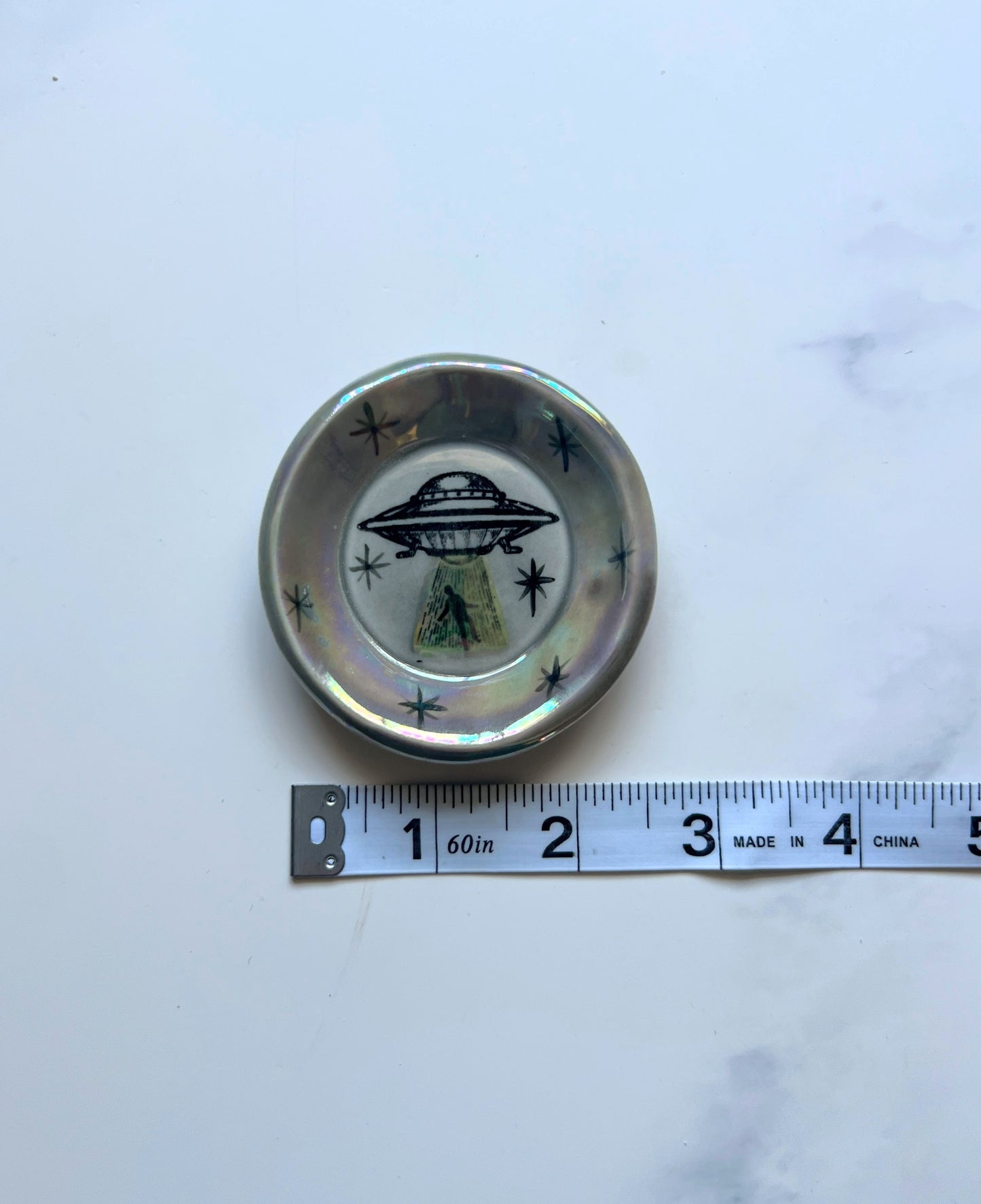 UFO Dish Iridescent Altar Ring Jewelry Tray