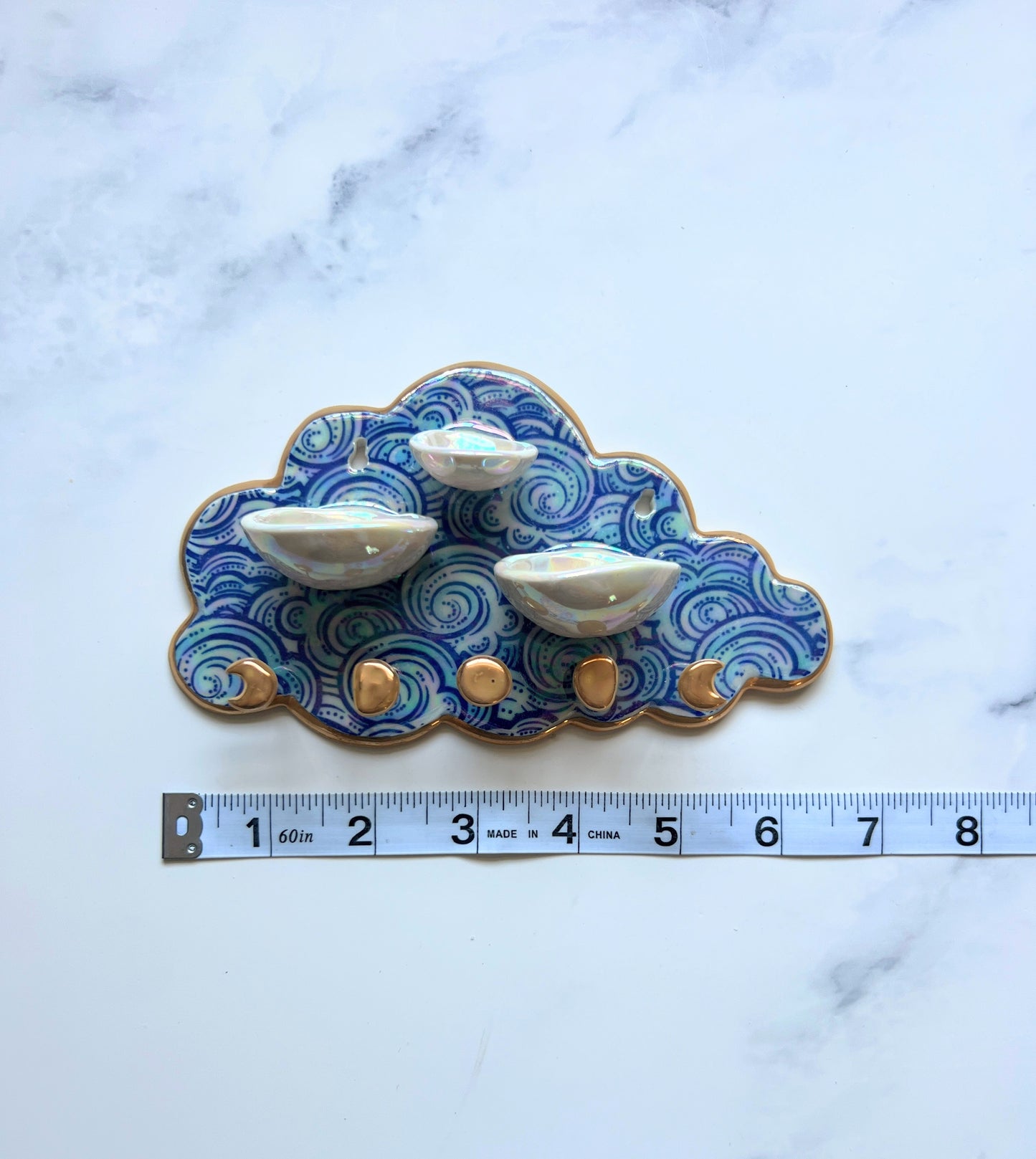 PRE-ORDER Cute Cloud Jewelry Wall Hanging Necklace Display with Ring Dishes