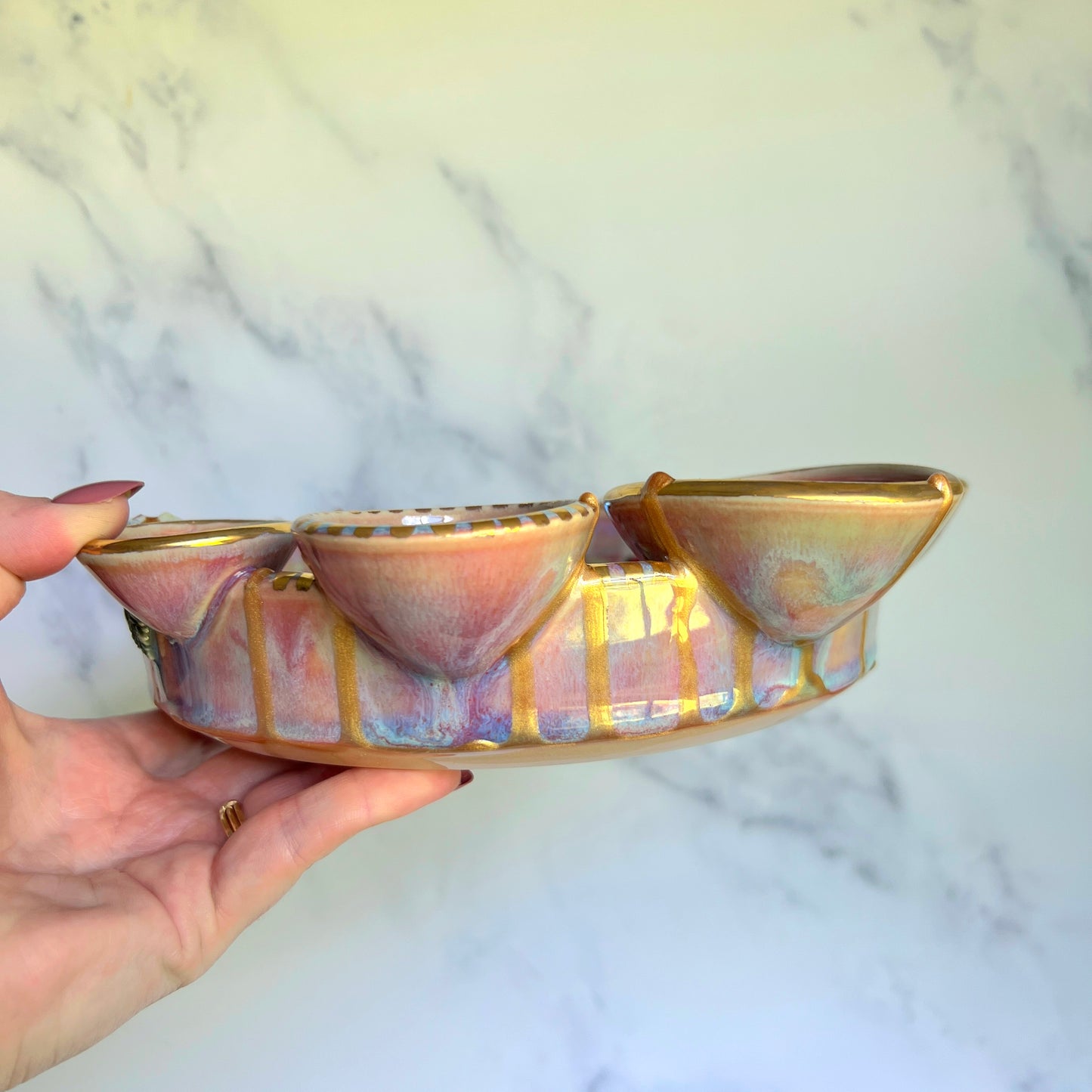IMPERFECT Strawberry Infinity Tray #6, Succulents Altar Tray Witchy Jewelry Dish Platter