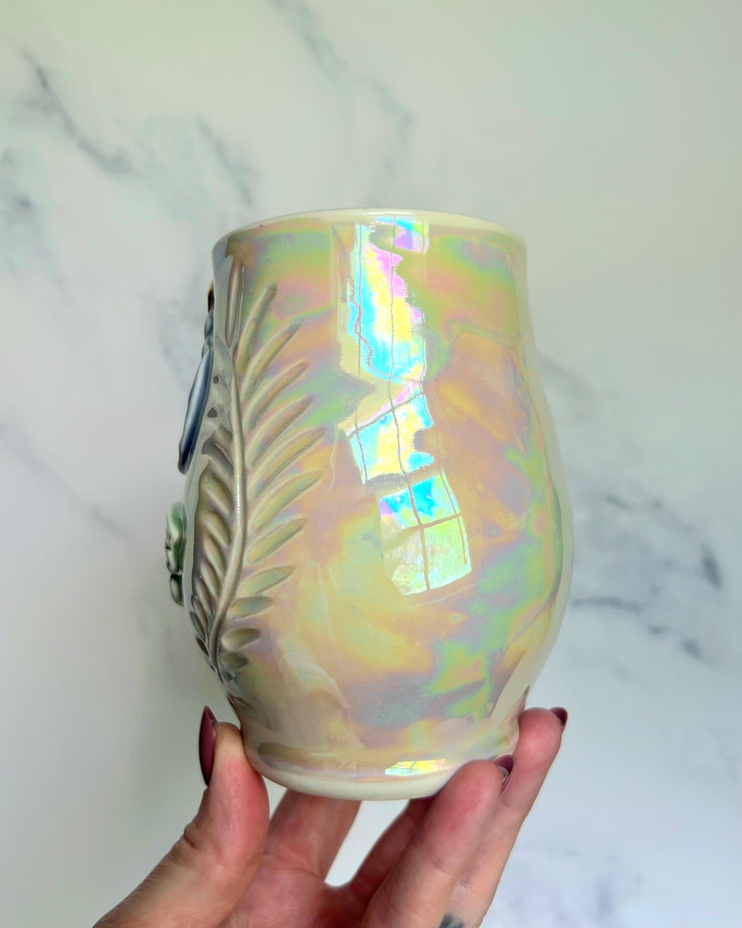 IMPERFECT Luna Moth Mug, Gold Moon Pottery Mug