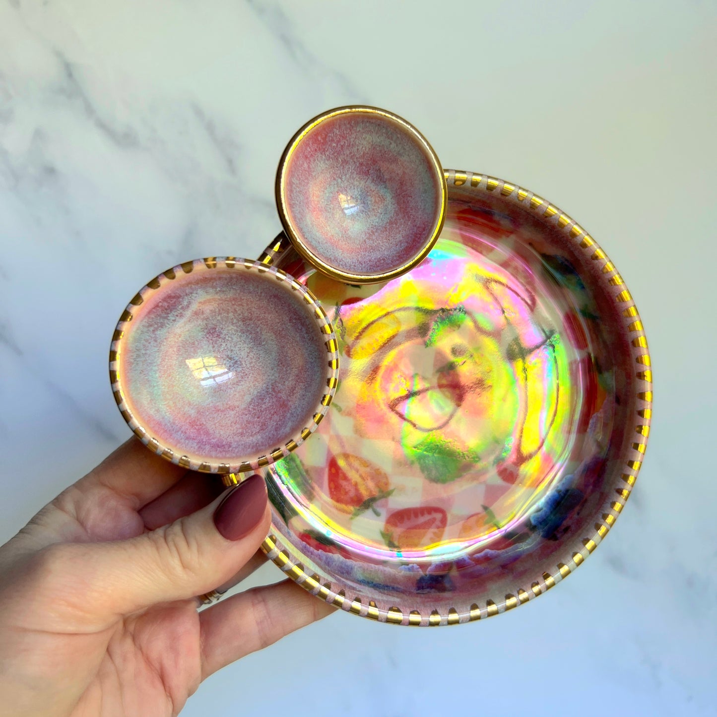 Strawberry Infinity Tray #2, Altar Tray Witchy Jewelry Dish Platter