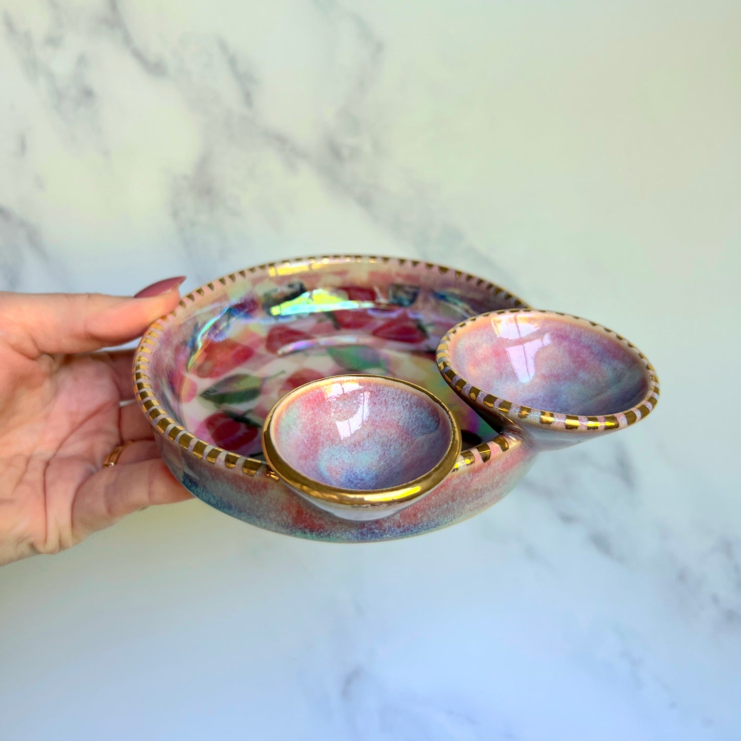 Strawberry Infinity Tray #2, Altar Tray Witchy Jewelry Dish Platter