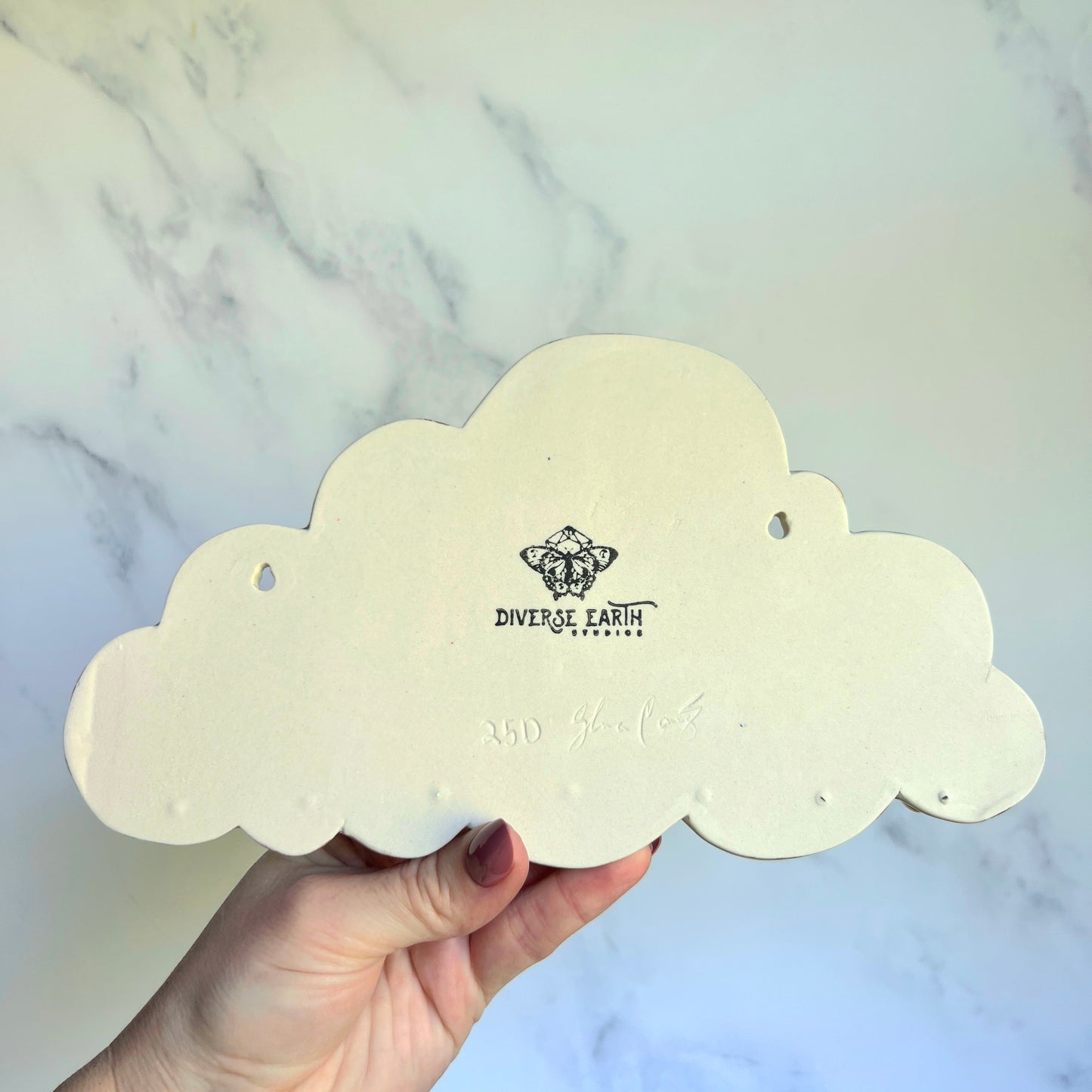 4 Dish Cloud Jewelry Wall Hanging #2 Necklace Display with Ring Dishes
