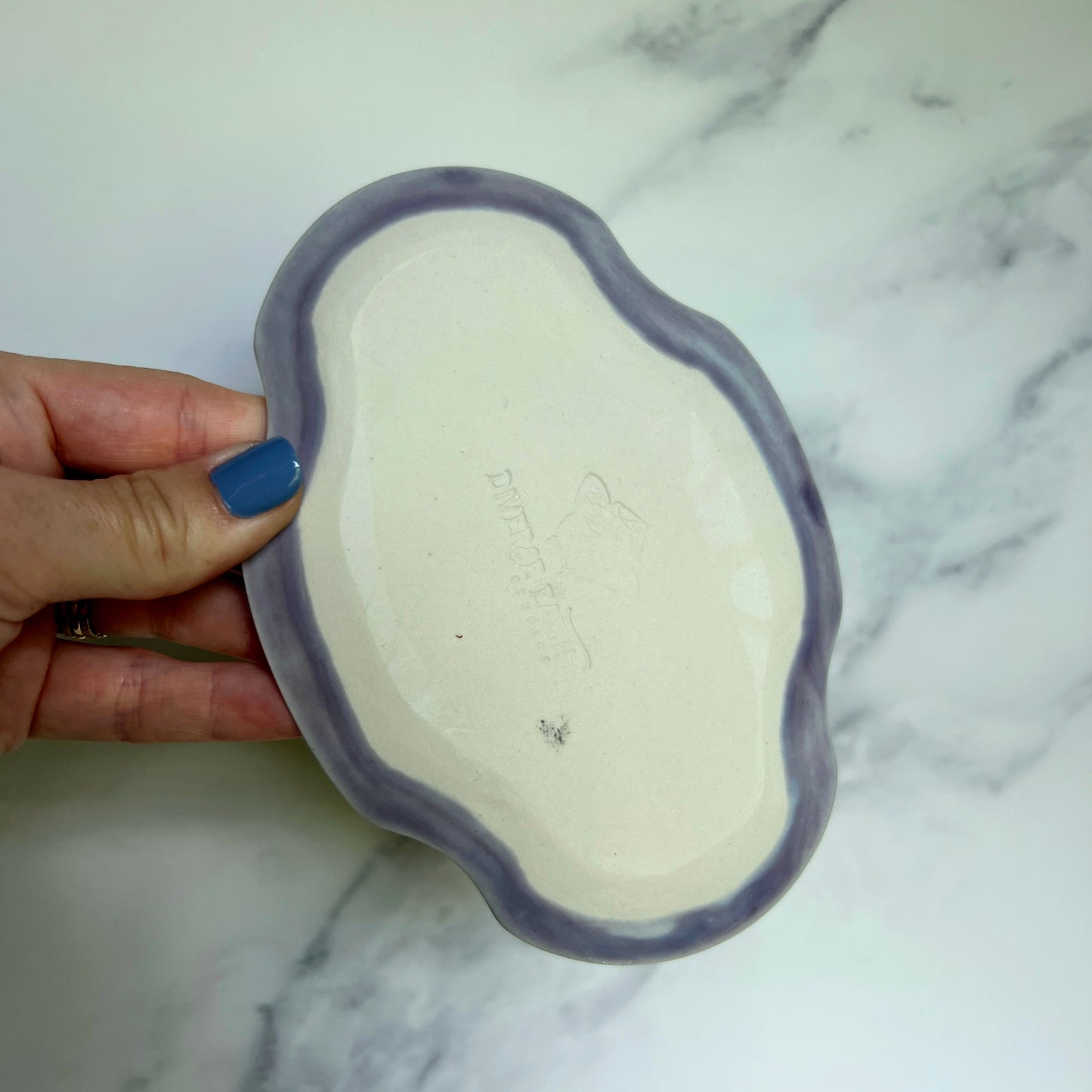 Purple Snake Oval Dish Square Iridescent Altar Ring Jewelry Tray
