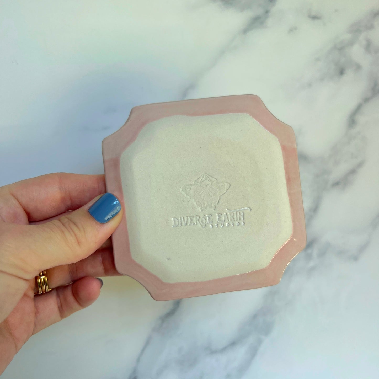 Cat Dish Iridescent Altar Ring Jewelry Tray Square