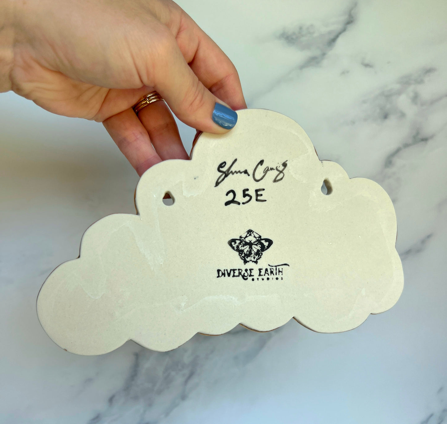 3 Dish Cloud Jewelry Wall Hanging Necklace Display with Ring Dishes #1