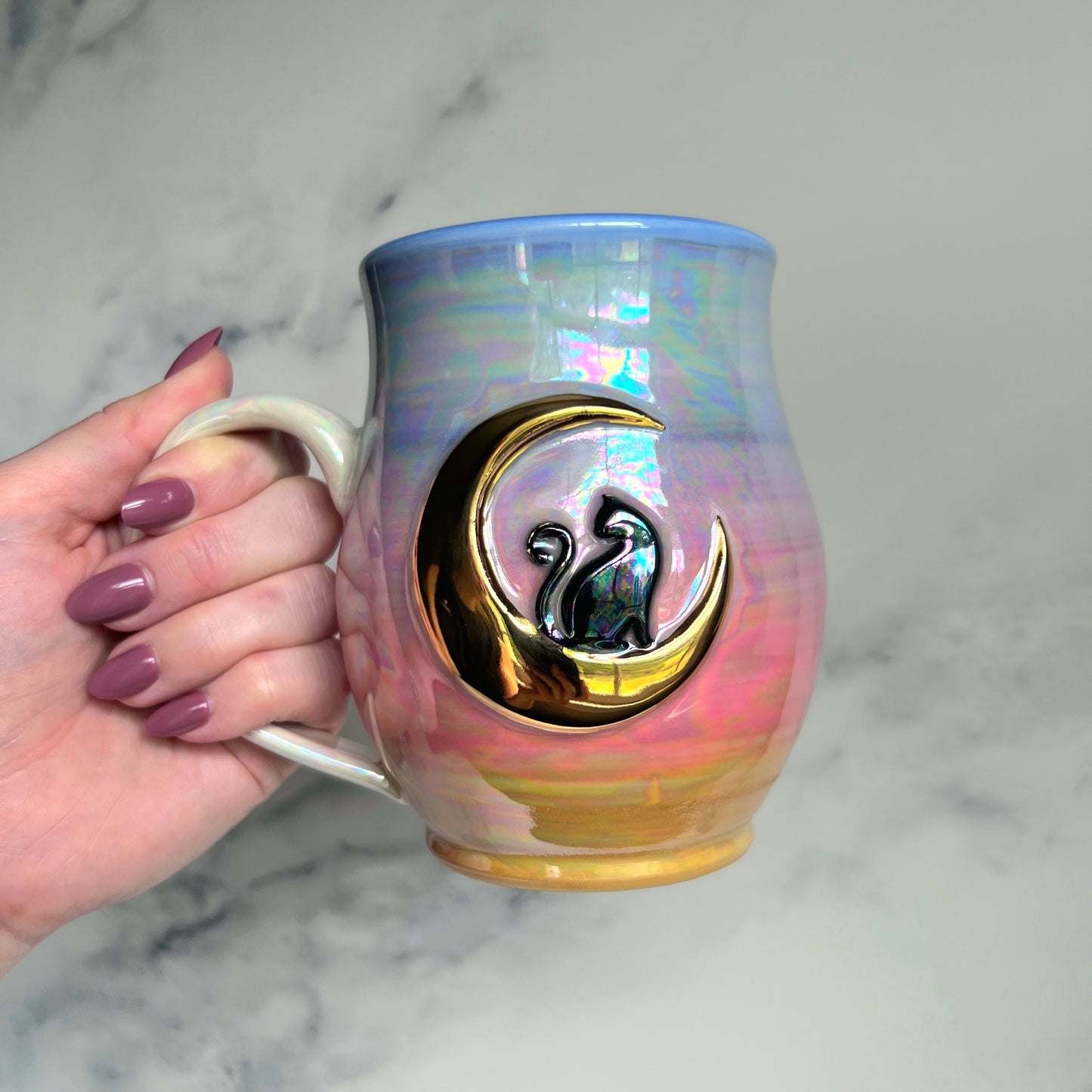 Cat Moon Rise Cat Gradient Mug A