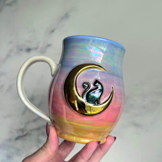 Cat Moon Rise Cat Gradient Mug A