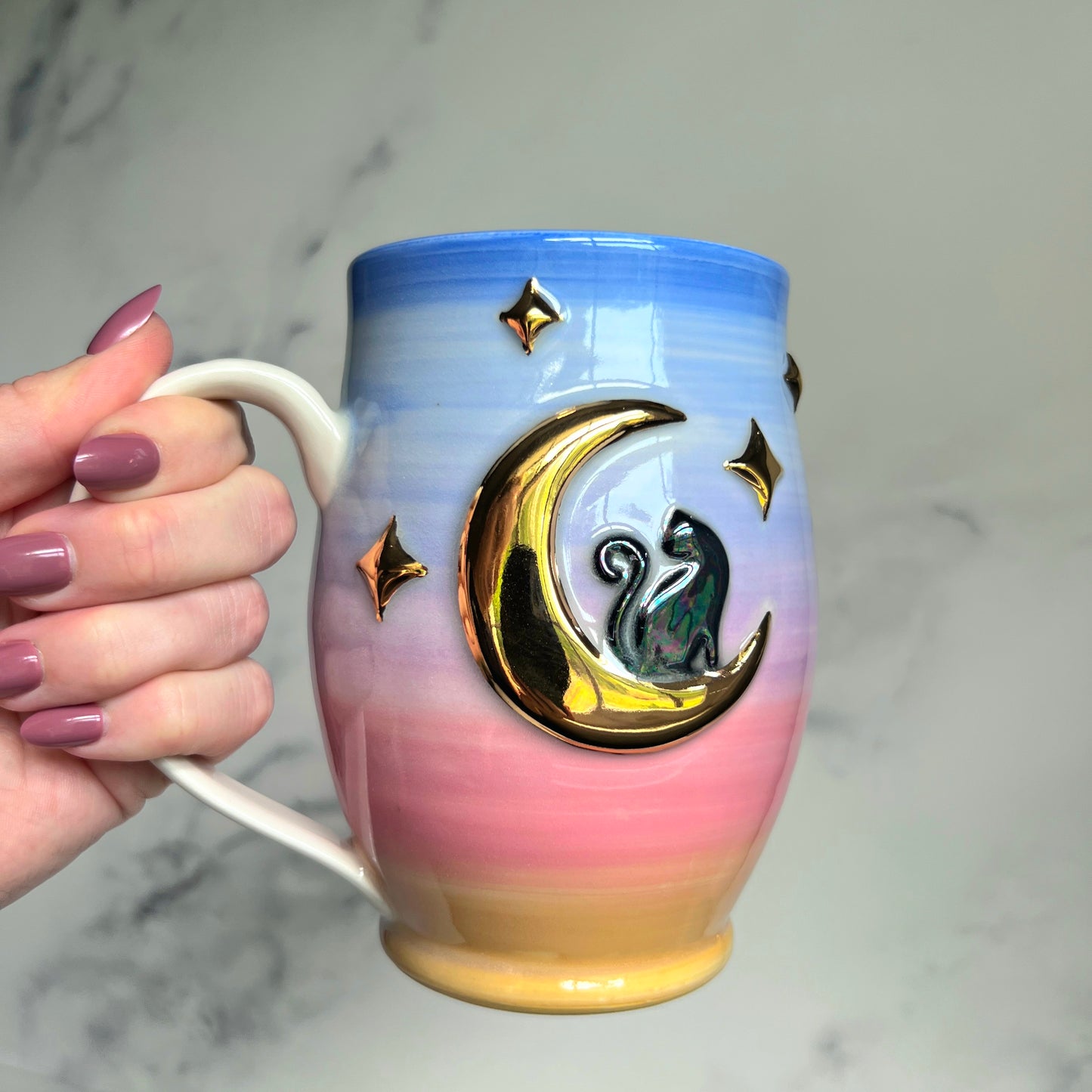 Mug Dégradé Chat Lever de Lune Dorée