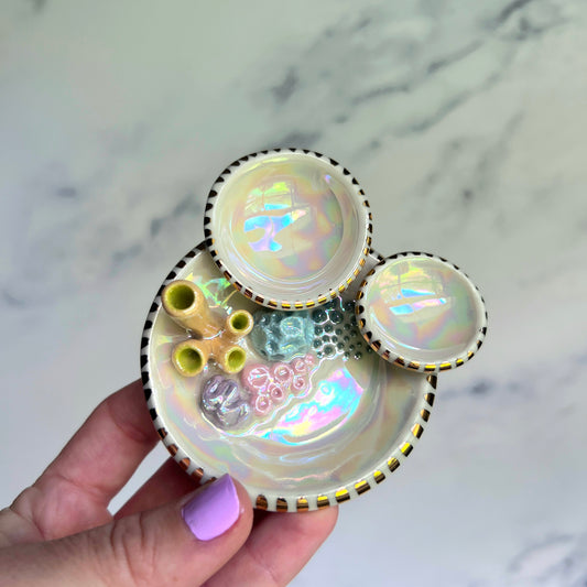 Mini Ocean Dreams - Coral Reef Dish Iridescent Jewelry Tray