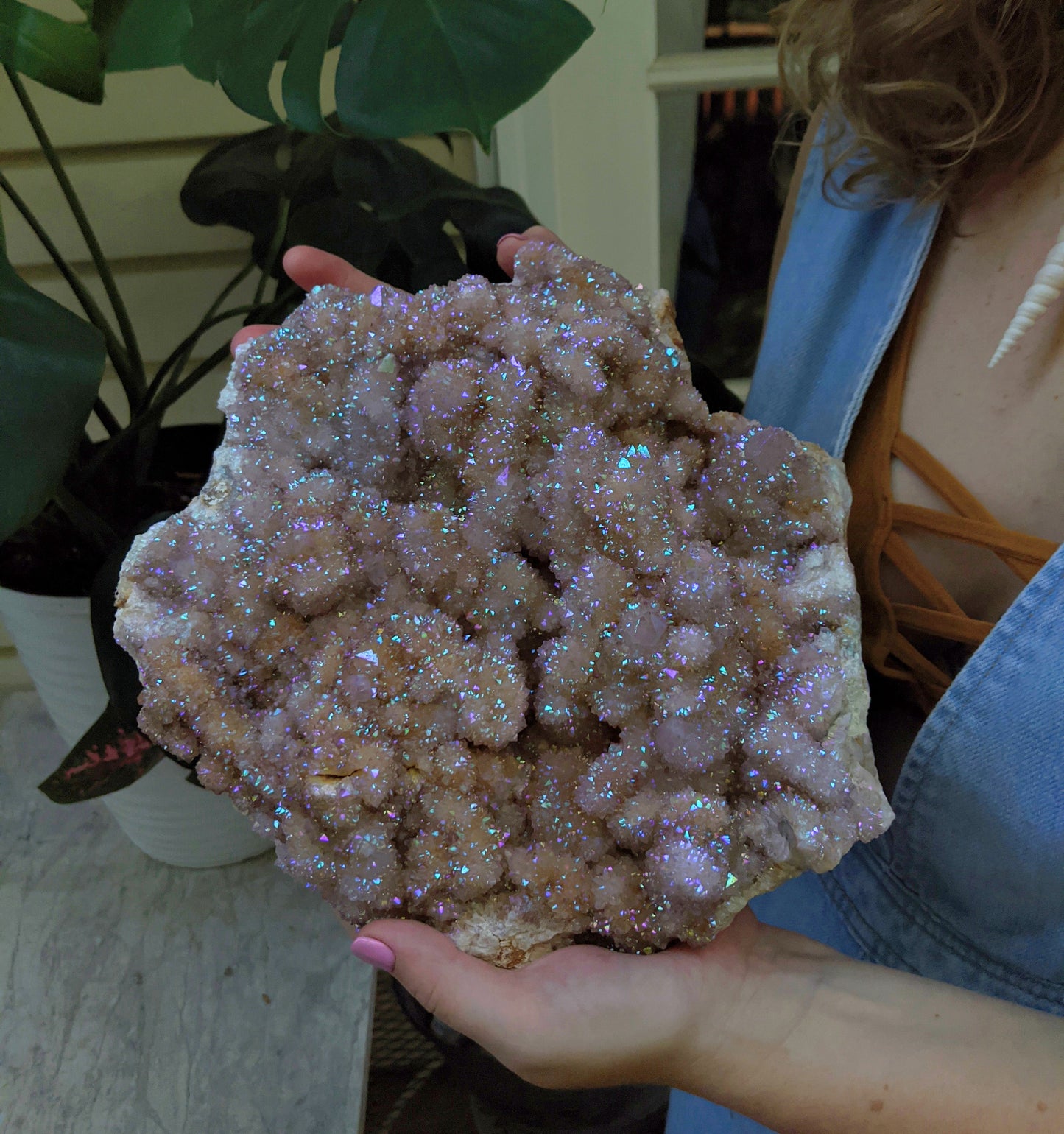 Huge Angel Aura Spirit Quartz Cluster Specimen