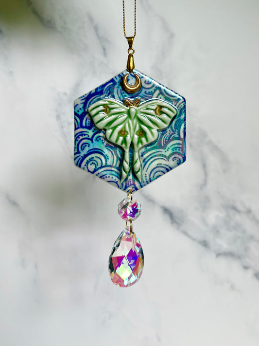 Luna Moth Cloud Sun catcher Wall Hanging Decor