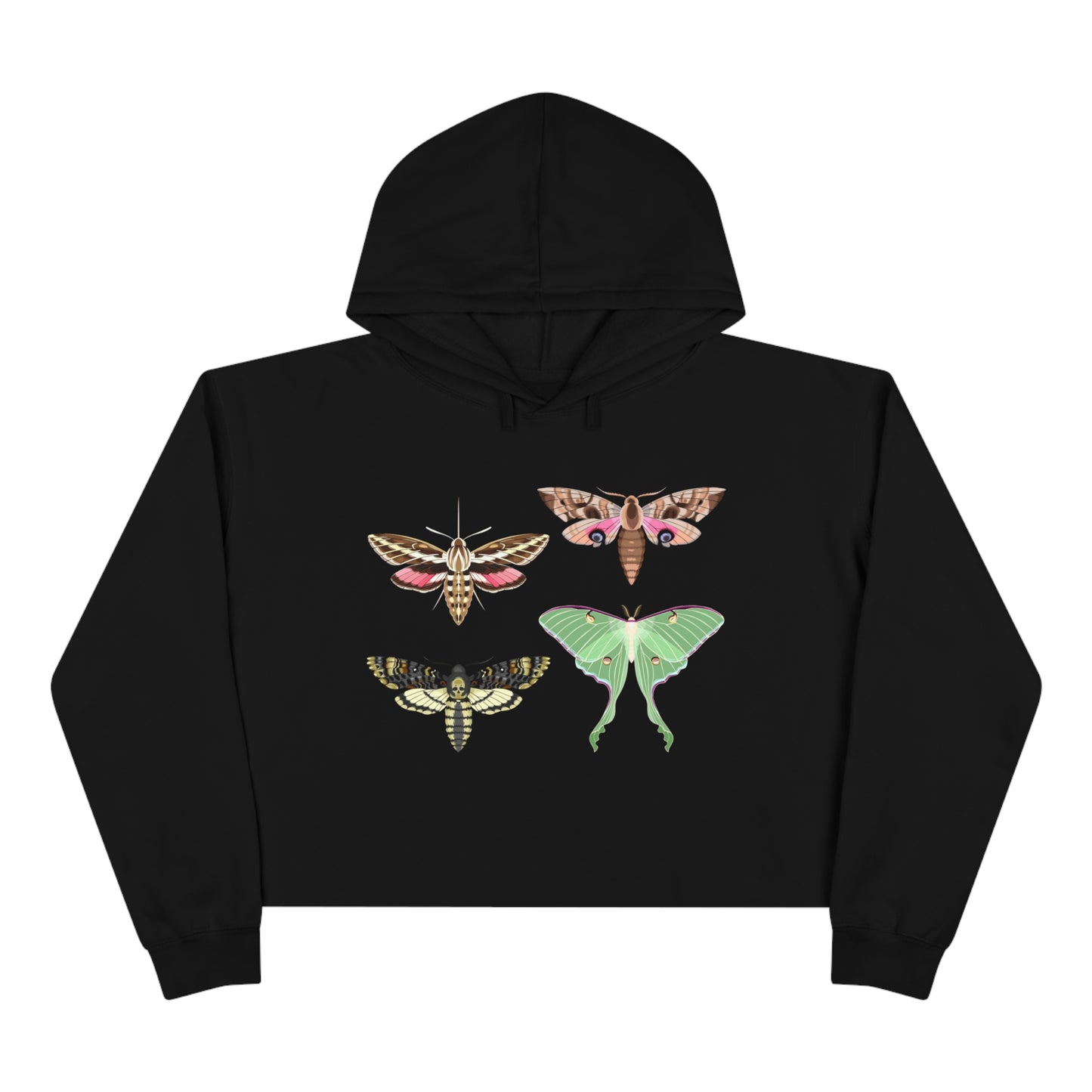 Mystical Moth Crop Hoodie