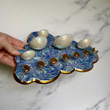 5 Dish Cloud Jewelry Wall Hanging Necklace Display with Ring Dishes #5