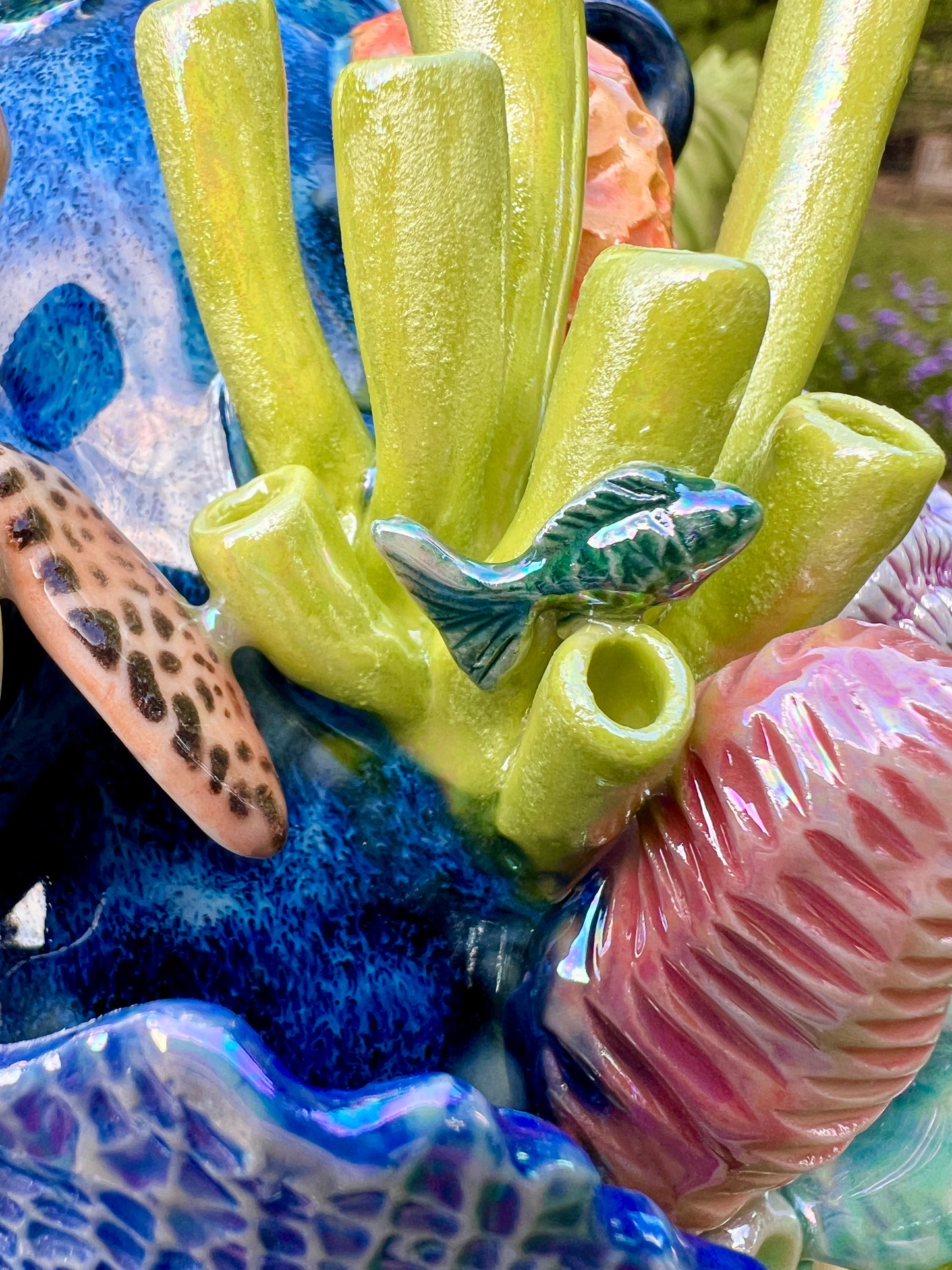 Sea Turtle Reef Vase with Abalone