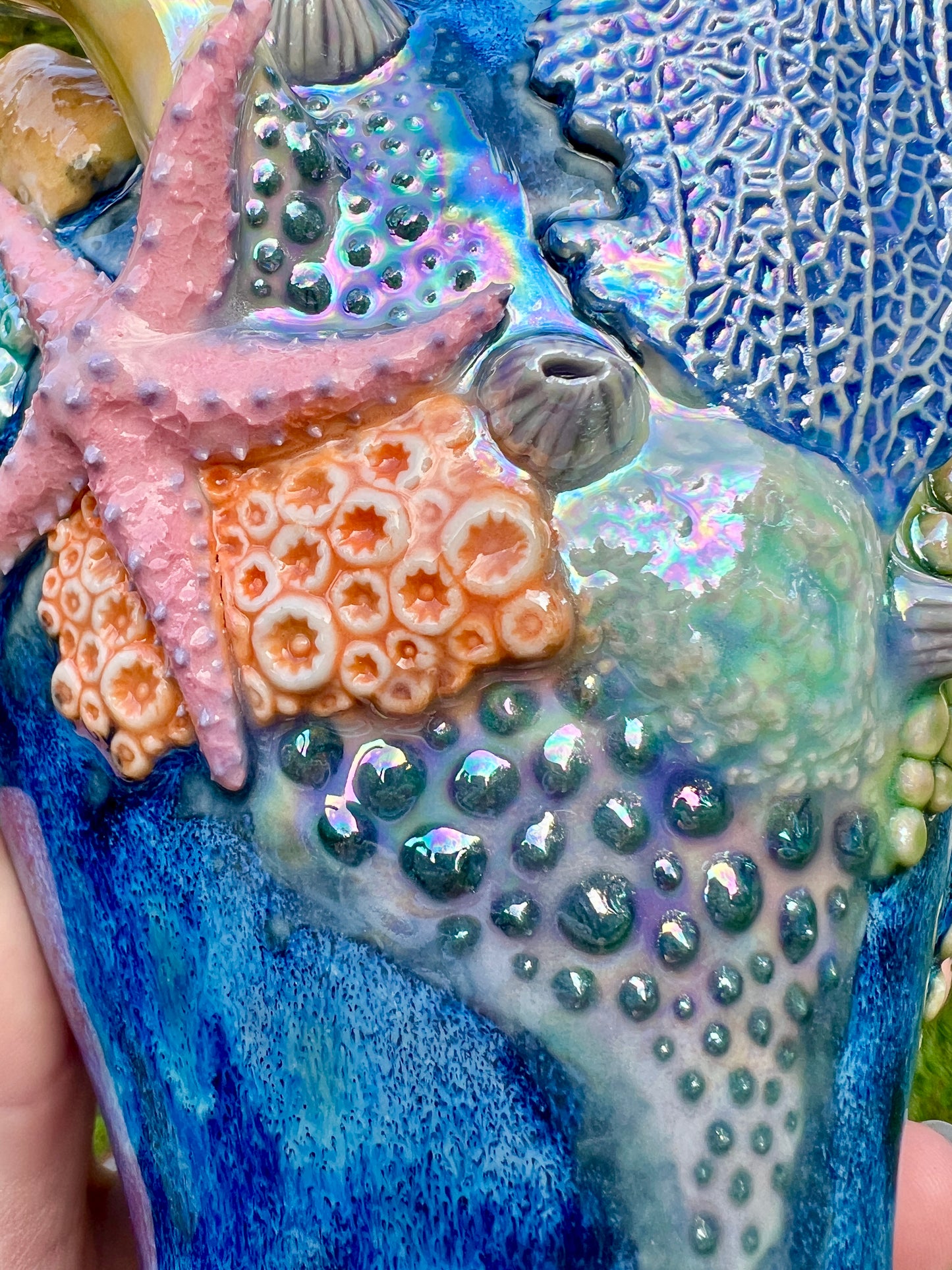 Sea Turtle Reef Vase with Abalone