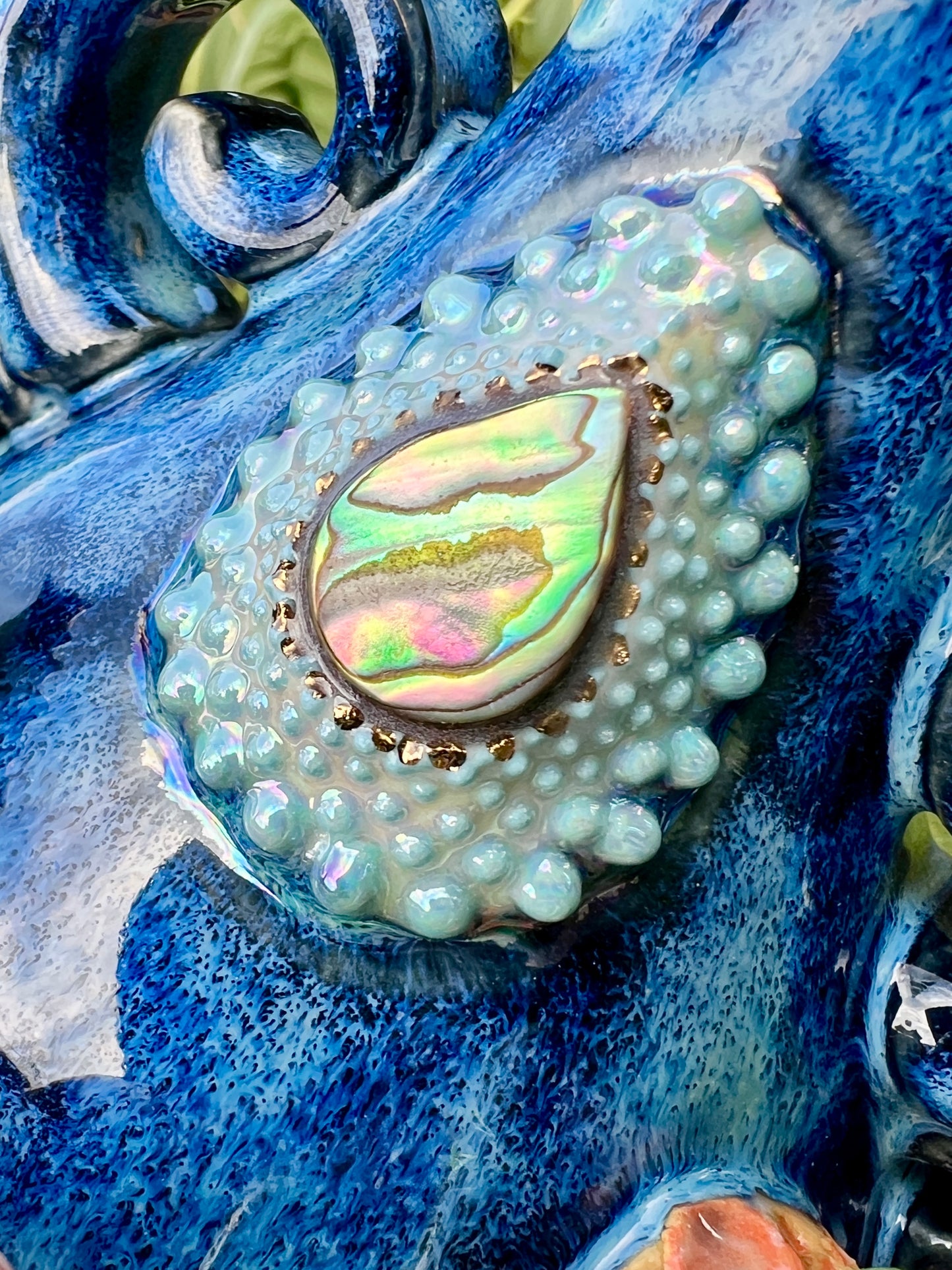 Sea Turtle Reef Vase with Abalone