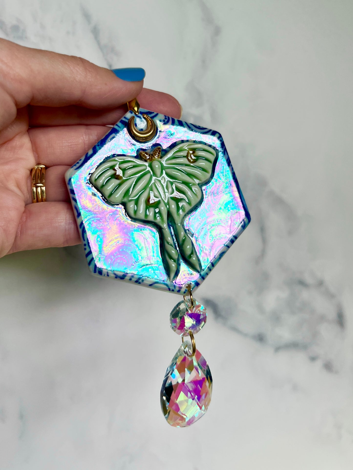 Luna Moth Cloud Sun catcher Wall Hanging Decor