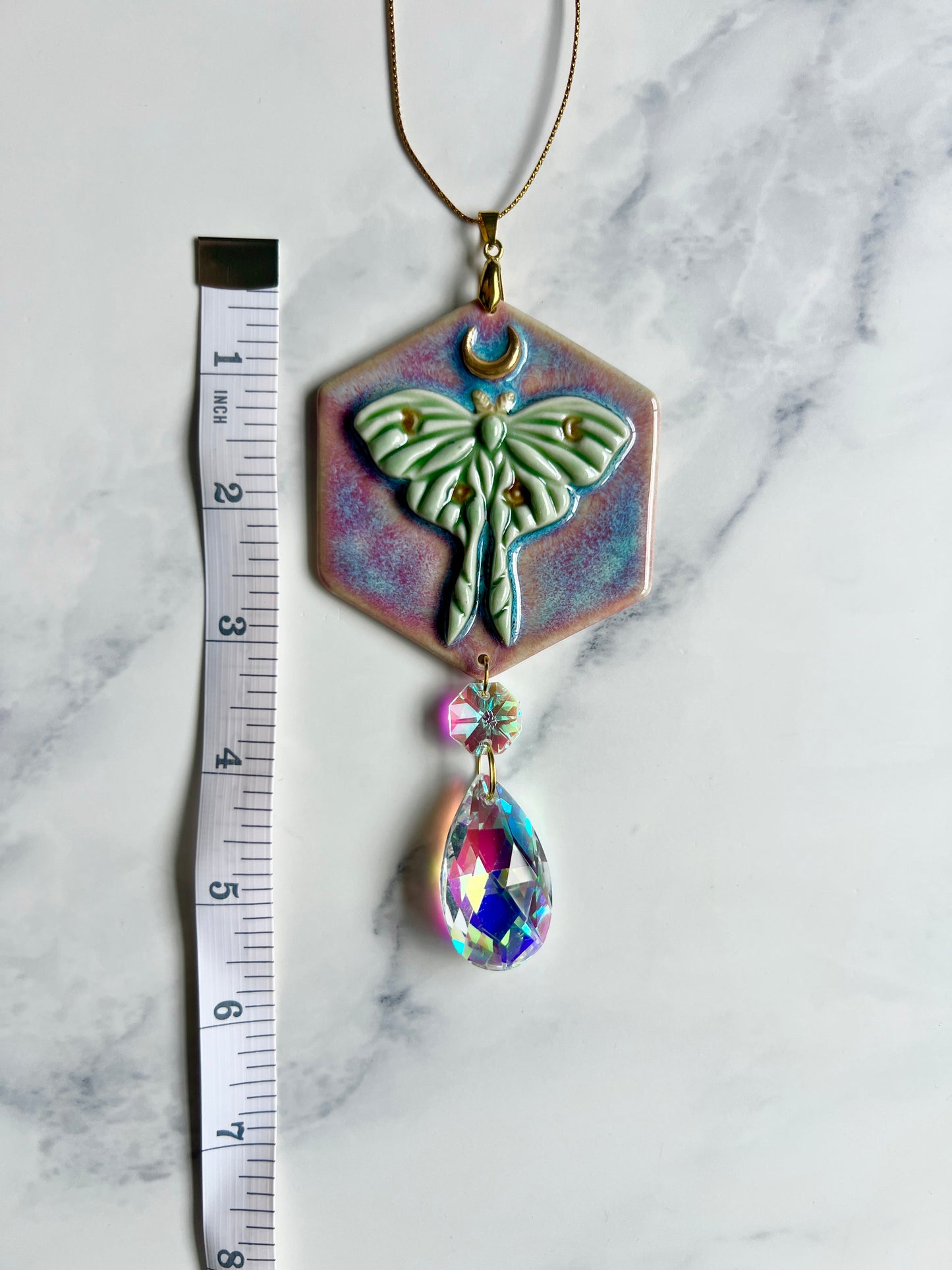 Luna Moth Sun Catcher Round Wall Hanging Decor