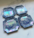 Cloud Fancy Square Dish Iridescent Altar Ring Jewelry Tray