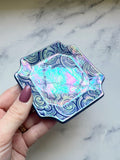 Cloud Fancy Square Dish Iridescent Altar Ring Jewelry Tray