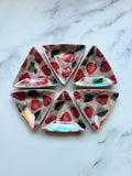 Strawberry Triangle Dish Iridescent Altar Ring Jewelry Tray