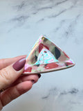 Strawberry Triangle Dish Iridescent Altar Ring Jewelry Tray