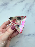 Strawberry Triangle Dish Iridescent Altar Ring Jewelry Tray