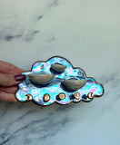 PRE-ORDER Cute Cloud Jewelry Wall Hanging 3 Dish Necklace Display with Ring Dishes