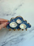 PRE-ORDER Cute Cloud Jewelry Wall Hanging 3 Dish Necklace Display with Ring Dishes