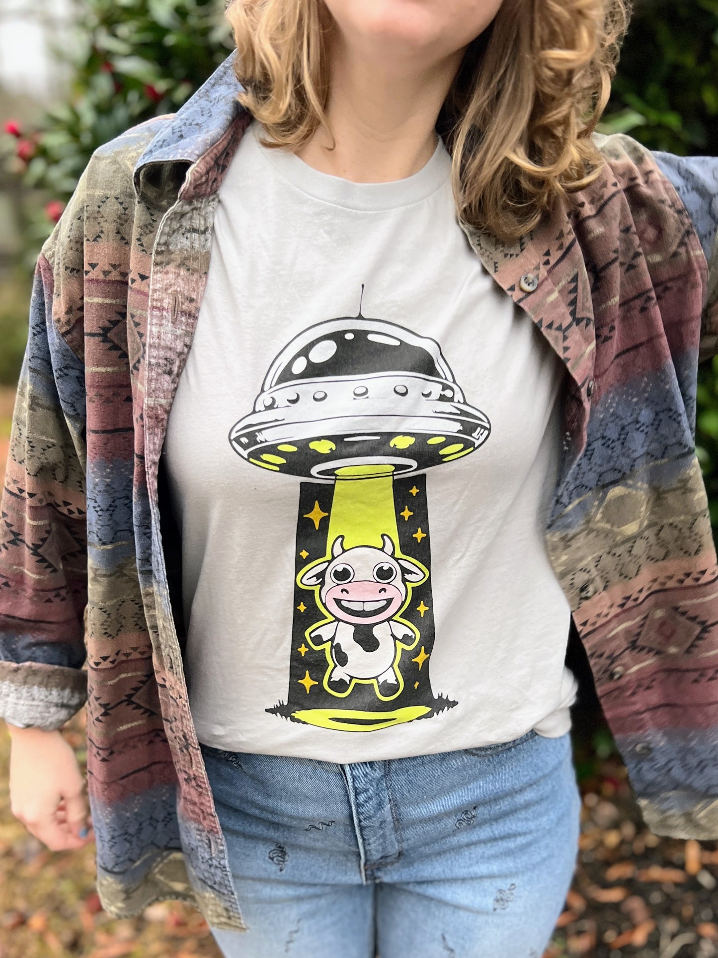 UFO Cosmic Cow Encounter Tee Jersey Short Sleeve Tee