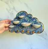 Larger 5 Dish Cloud Jewelry Wall Hanging Necklace Display with Ring Dishes