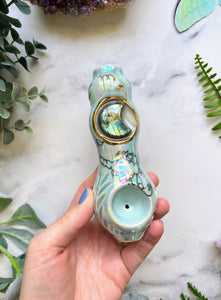 Scorpio Labradorite Moon Zodiac Sign Porcelain Ceramic Smoking Pipe