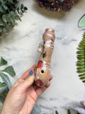 Druzy Quartz Pipe Strawberry Crystal Pipe, Carved Porcelain Ceramic Pipe