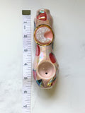 Druzy Quartz Pipe Strawberry Crystal Pipe, Carved Porcelain Ceramic Pipe