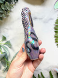 Charoite Purple Pipe with Snake and Mushroom Porcelain Smoking Pipe