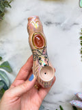 Sun Stone Aries Pipe, Zodiac Sign Porcelain Ceramic Smoking Pipe