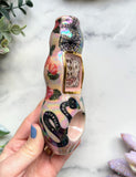 Leopard Skin Jasper Pipe Roses and Snake with Spider Webs Porcelain Smoking Pipe