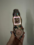 Leopard Skin Jasper Pipe Roses and Snake with Spider Webs Porcelain Smoking Pipe