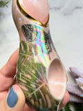 IMPERFECT Rose Quartz Heart Pipe Monstera and Butterfly Pipe Ceramic Porcelain Smoking Pipe