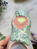 Rose Quartz Heart Pipe Dreamy Swirly Ceramic Porcelain Smoking Pipe