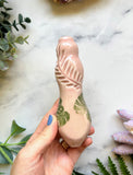 Rose Quartz Heart Pipe Monstera and Butterfly Pipe Ceramic Porcelain Smoking Pipe