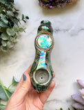 Abalone Pipe with House Plant Monstera Ceramic Porcelain Smoking Pipe