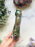 Abalone Pipe with House Plant Monstera Ceramic Porcelain Smoking Pipe