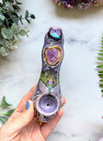 Amethyst Pipe Luna Moth Ceramic Porcelain Smoking Pipe