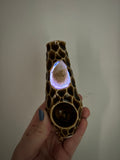 Spirit Quartz Pipe, Carved Amber Porcelain Ceramic Smoking Pipe