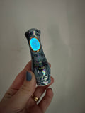 Moonstone Chillum Pipe with Bee Moon Phases Porcelain Ceramic Smoking Pipe