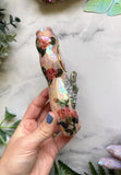 Moonstone Pipe Roses and Crystals Porcelain Ceramic Smoking Pipe